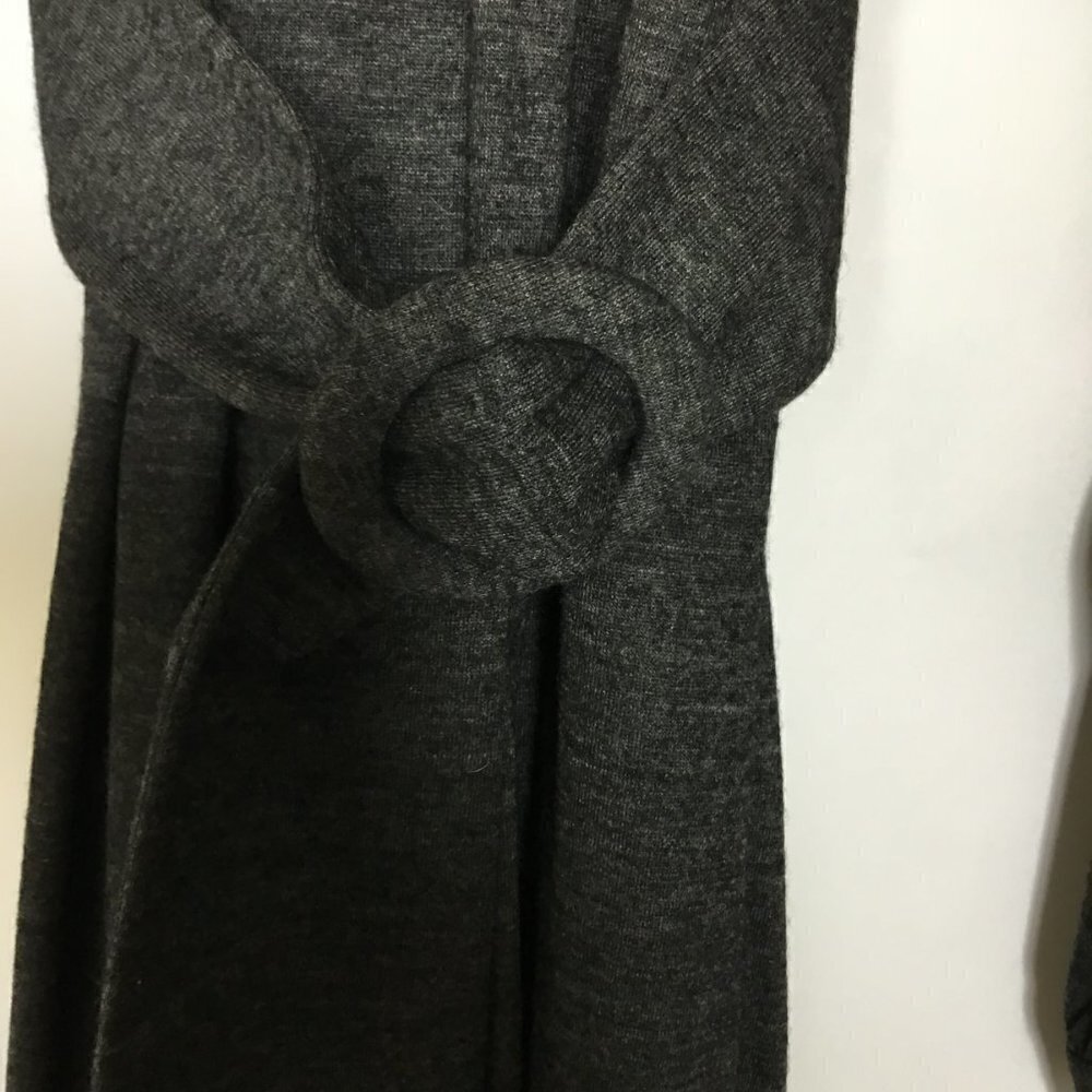 NR1 by Ned Gould Midi Dress Vintage Wool Gray with Rhinestone Accents in Size 10 - Picture 5 of 7